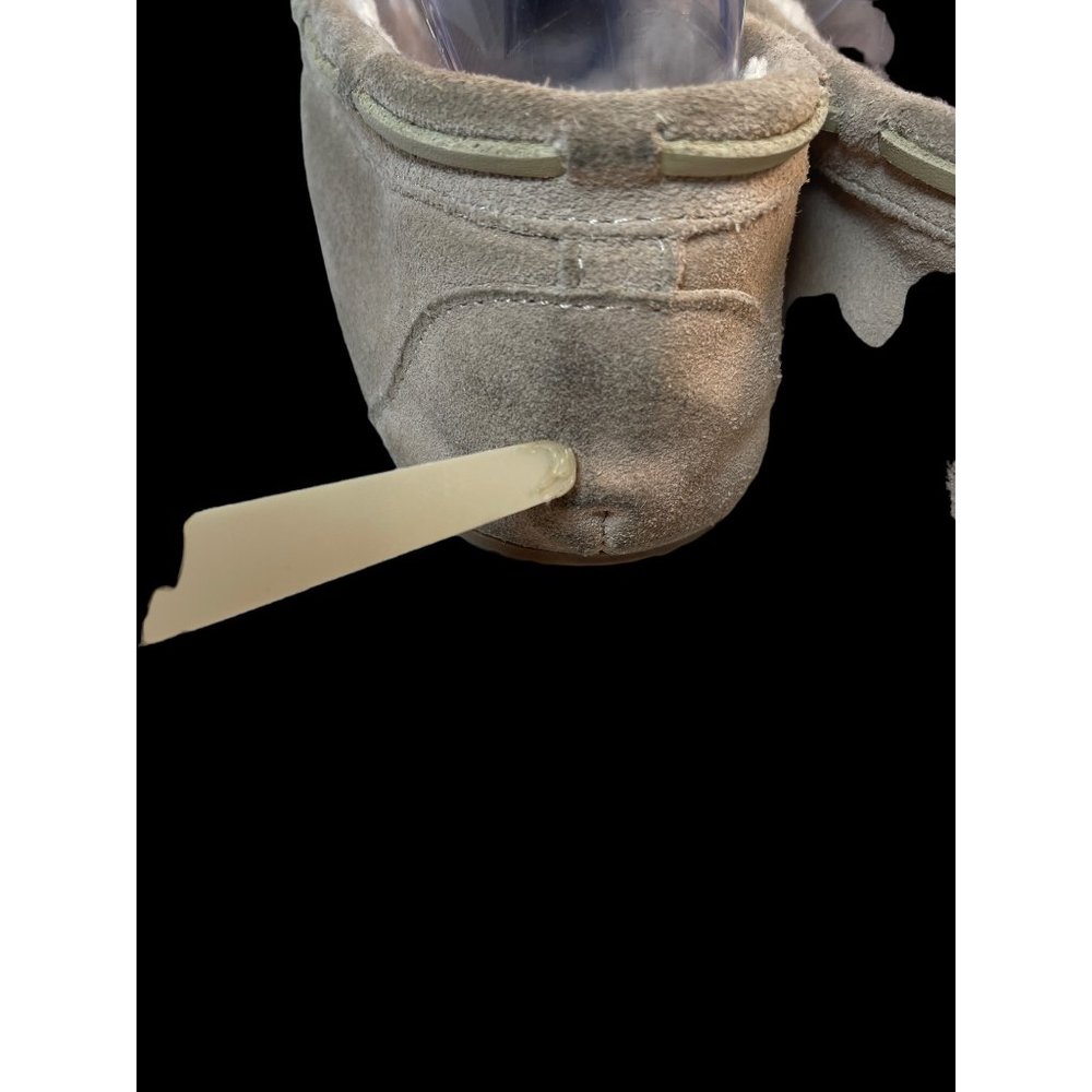 Minnetonka Kayla Suede Lined Moccasin Slippers Stone Women Size 9M - Picture 5 of 7